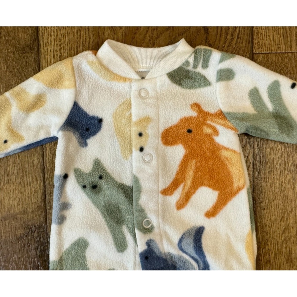 Carters Preemie Baby Boy Sleeper Outfit Romper Fleece Animal‎ Reborn Winter